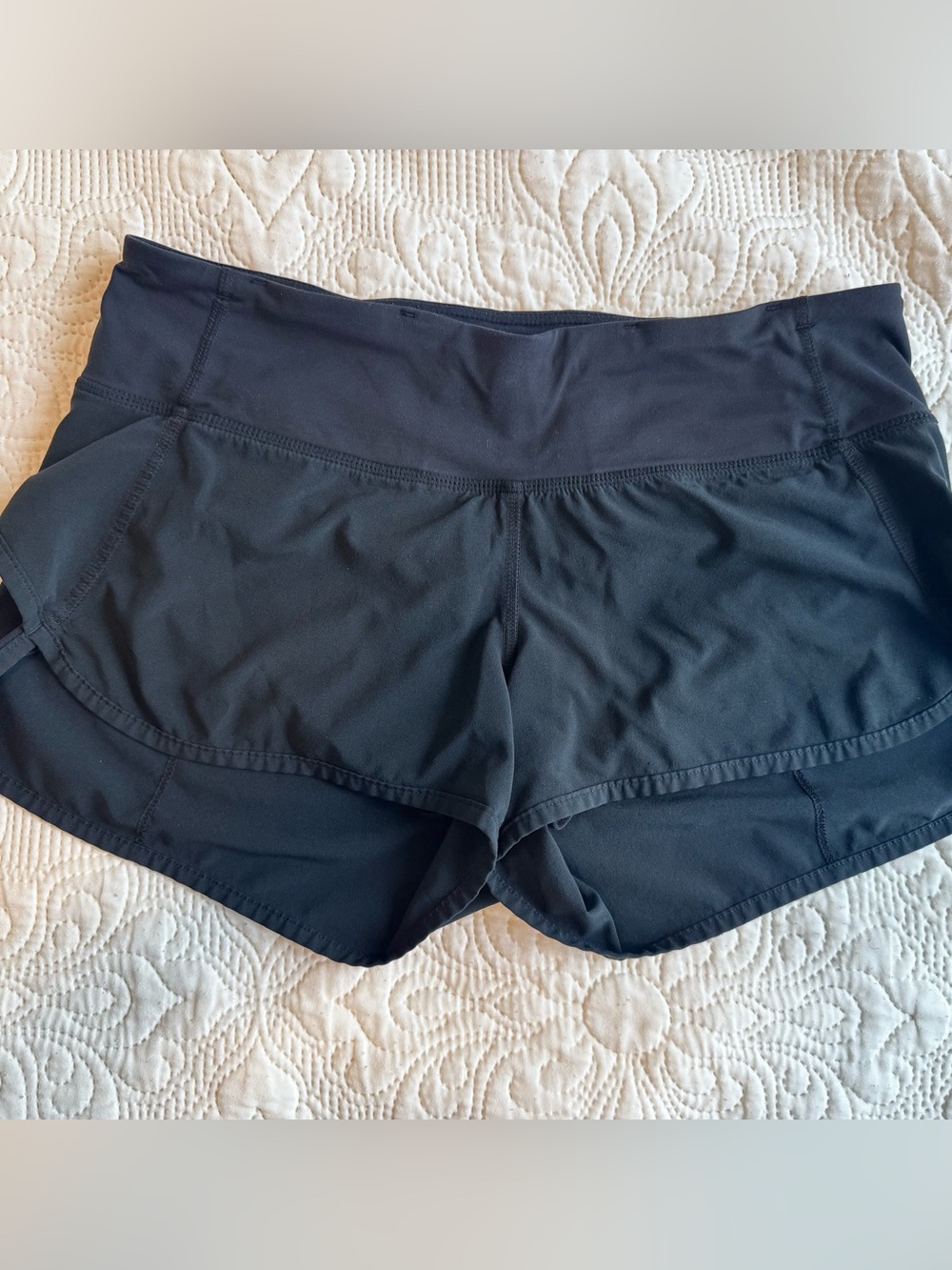 Lululemon Black Running Shorts Size 4 • Low Rise • Zip Pocket